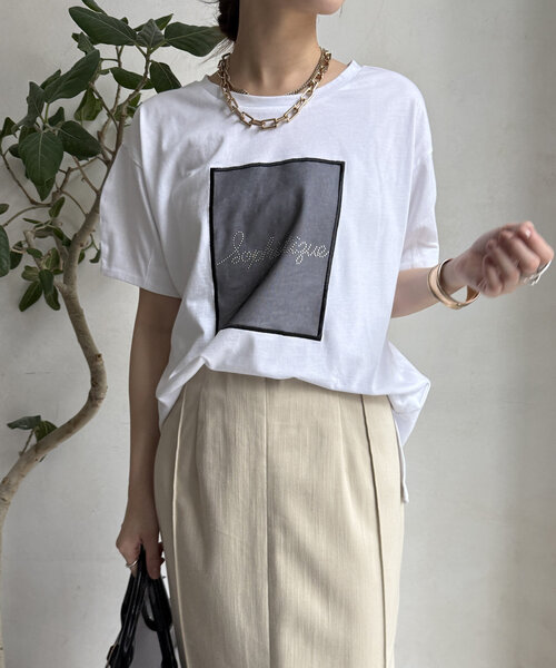 「DouDou」 半袖Tシャツ FREE ブラック レディース_画像7