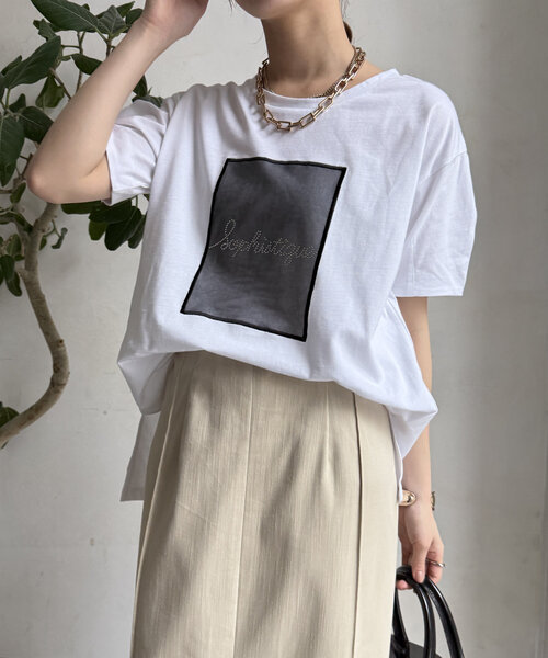 「DouDou」 半袖Tシャツ FREE ブラック レディース_画像8
