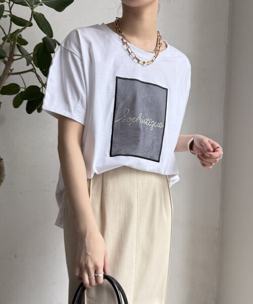 「DouDou」 半袖Tシャツ FREE ブラック レディース_画像9