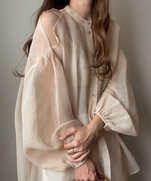 「FILLOU」 長袖ブラウス MEDIUM ベージュ レディース_画像3