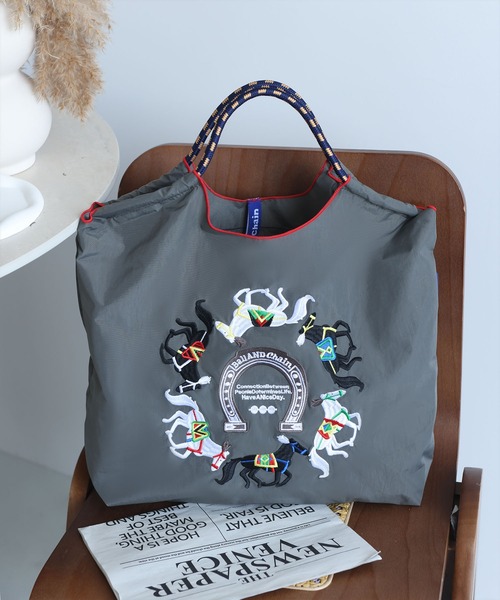 LA VORAGINE（ラ ヴォラジネ） トートバッグ 馬刺繍 トートバッグ 大