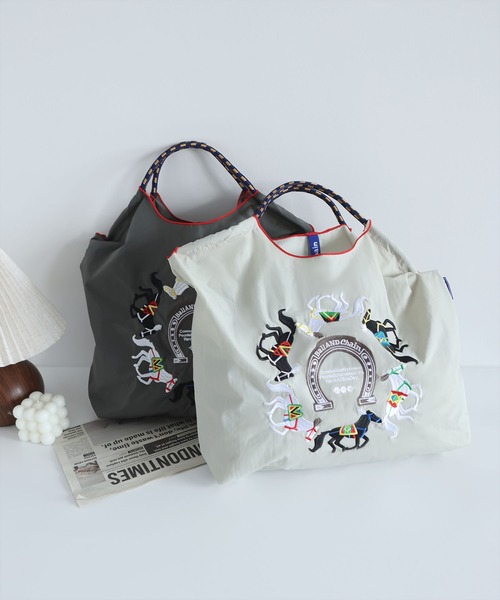 LA VORAGINE（ラ ヴォラジネ） トートバッグ 馬刺繍 トートバッグ 大