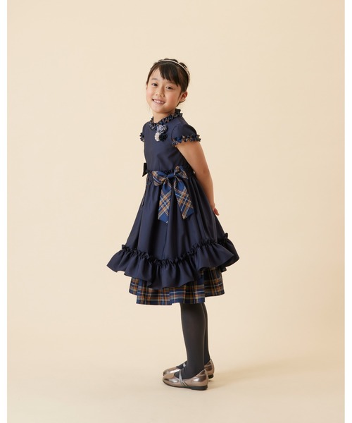 「CHOPIN」 「KIDS」半袖ワンピース 150cm ネイビー キッズ_画像9