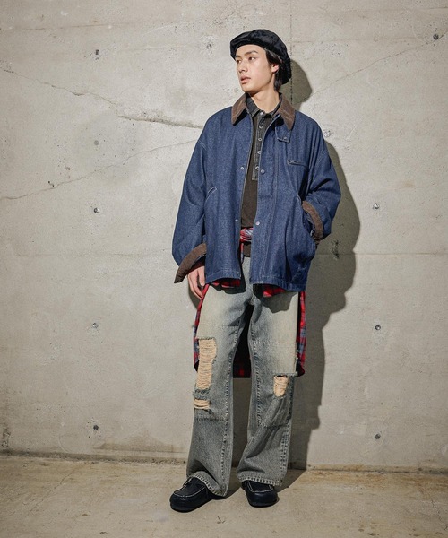 niko and... JEANS ワイドパンツ　ニコアンド niko and…（ニコアンド） ワイドパンツ ジーンズ Distressed Denim