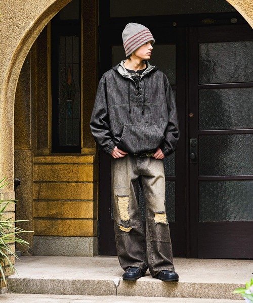 niko and... JEANS ワイドパンツ　ニコアンド niko and…（ニコアンド） ワイドパンツ ジーンズ Distressed Denim