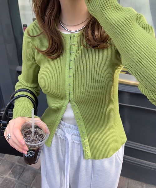 「KOBE LETTUCE」 ニットカーディガン M オフホワイト レディース_画像7