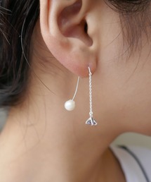 e.m.（イーエム） ピアス パールキャッチチェーンピアス レディース