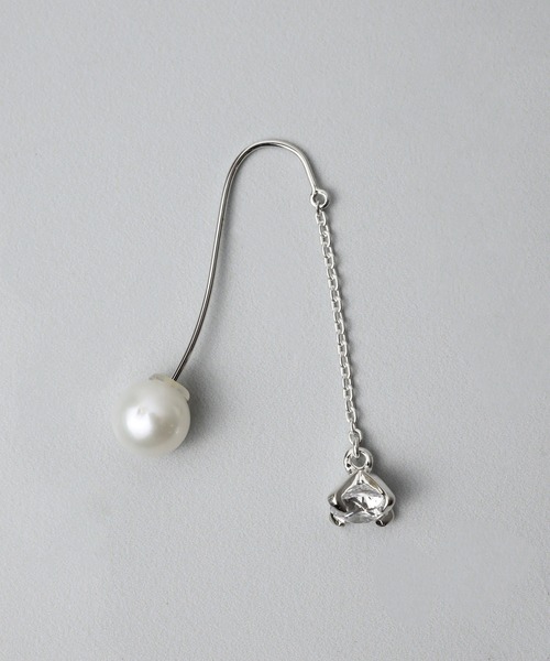 e.m.（イーエム） ピアス パールキャッチチェーンピアス レディース