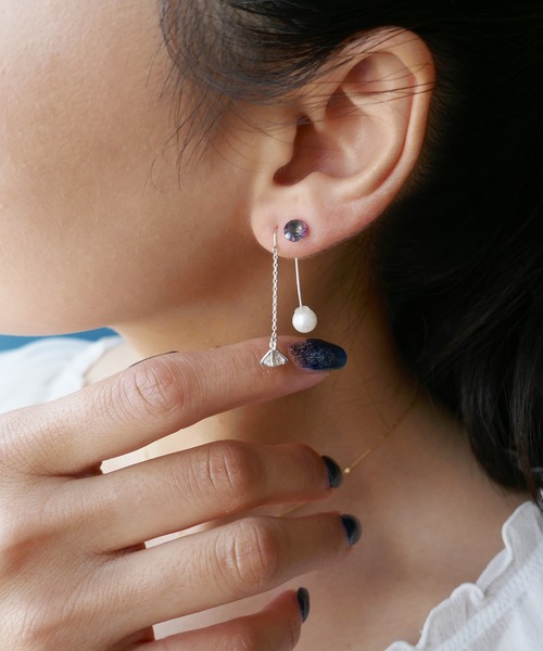e.m. ノットピアス☆パールキャッチ　イーエム パールキャッチチェーンピアス（ピアス（片耳用））｜e.m.