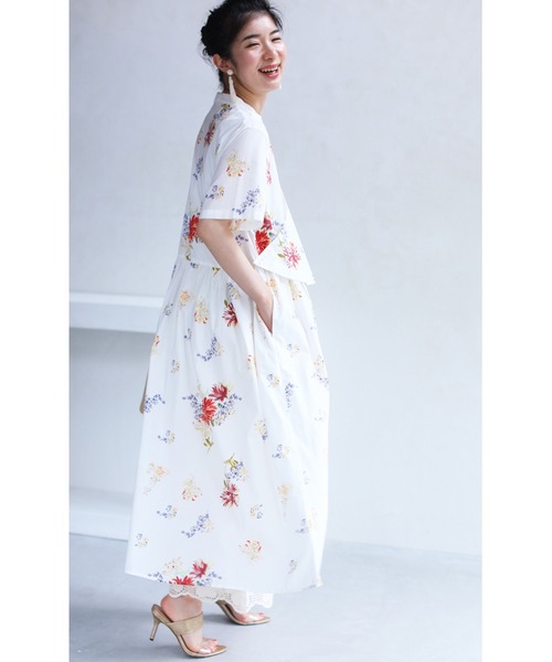 cawaii ワンピース 半袖 花のカシュクール風ワンピース : ZOZOTOWN