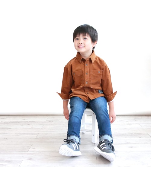 L.COPECK パンツ セルビッチ風デニムロールアップパンツ キッズ