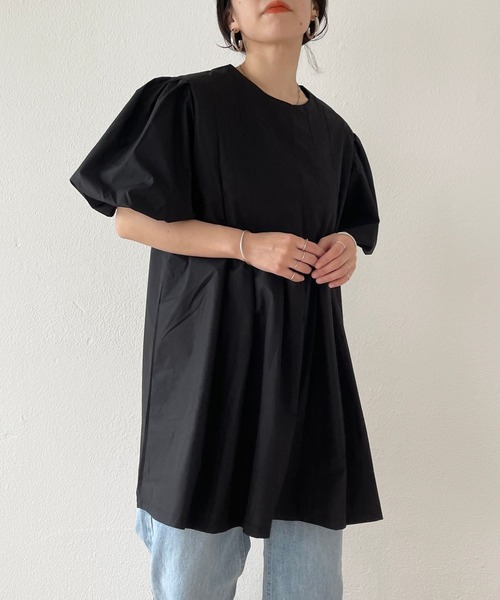 wee9s シャツ ブラウス puff sleeve tunic po / パフスリーブ