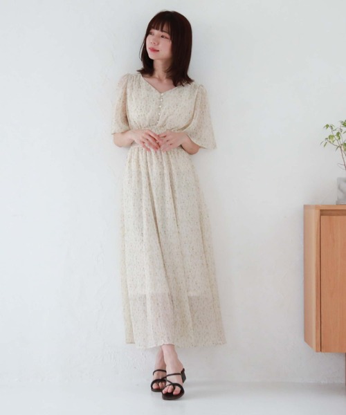 archives ワンピース 花柄フレアスリーブワンピース : ZOZOTOWN