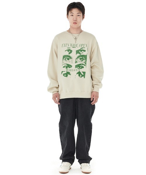 さらに100円引き◆MAHAGRID◆EYES OPEN SWEATSHIRT MAHAGRID トレーナー スウェット 「mahagrid/マハグリッド」EYES