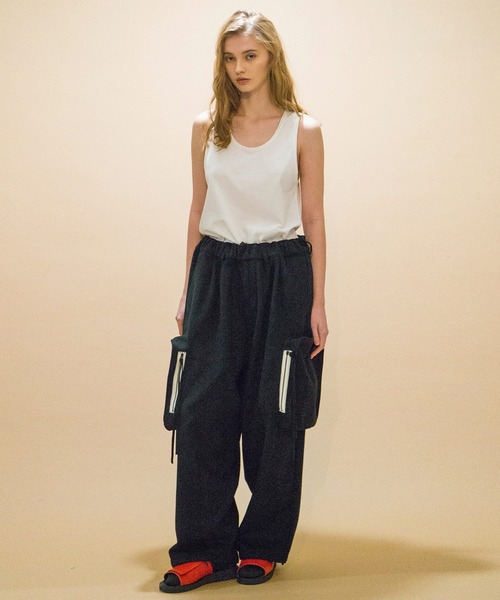 カーゴパンツ 「my beautiful landlet」BEAVER WOOL WIDE CARGO PANTS メンズ レディース