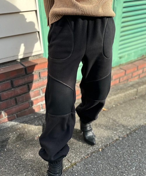 mi via loca スウェットパンツ ジャージ 配色ステッチ フリースボア