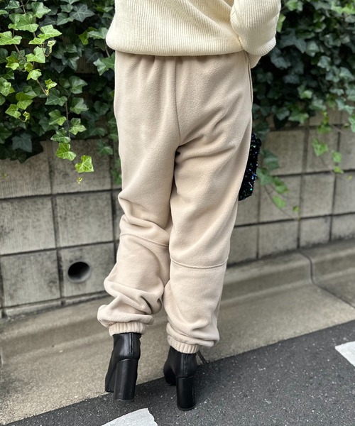 mi via loca スウェットパンツ ジャージ 配色ステッチ フリースボア