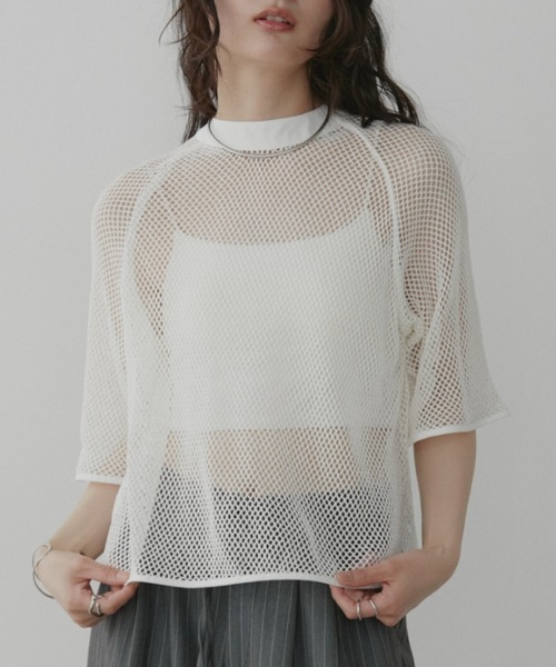 アンドマリー　トップス Aunt Marie's（アントマリーズ） tシャツ 2WAYメッシュクロップド