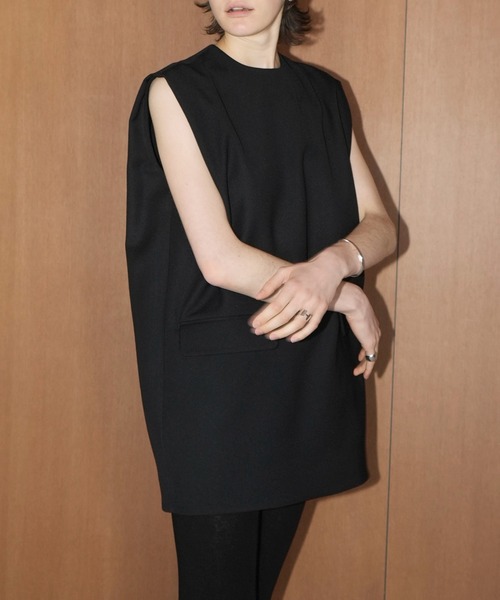完売品　CLANE SLEEVELESS LONG COCOON TOPS 黒 CLANE（クラネ） tシャツ SLEEVELESS LONG COCOON TOPS レディース