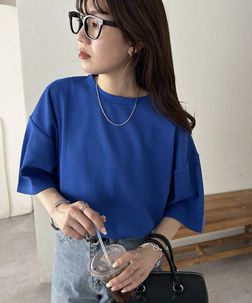 tシャツ 半袖 「24色展開」ワッフル半袖Tシャツ「WEB限定」 レディース | Discoat | 19