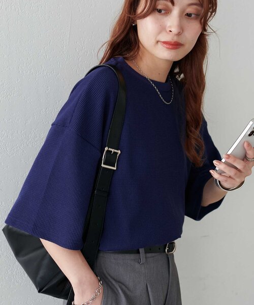 tシャツ 半袖 「24色展開」ワッフル半袖Tシャツ「WEB限定」 レディース | Discoat | 18