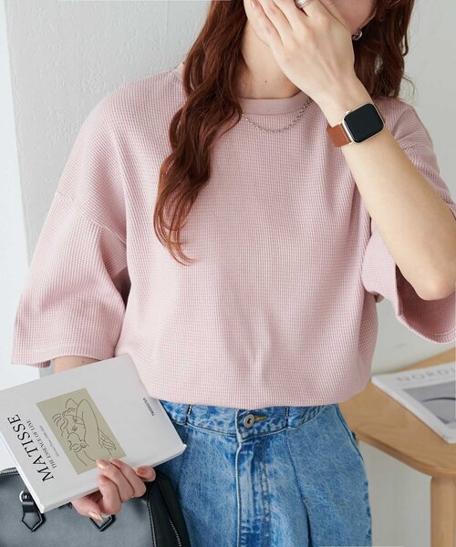 tシャツ 半袖 「24色展開」ワッフル半袖Tシャツ「WEB限定」 レディース | Discoat | 22