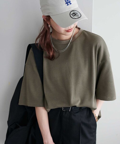 tシャツ 半袖 「24色展開」ワッフル半袖Tシャツ「WEB限定」 レディース | Discoat | 13