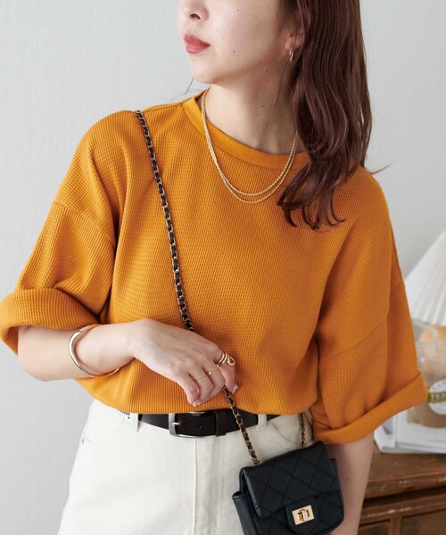 tシャツ 半袖 「24色展開」ワッフル半袖Tシャツ「WEB限定」 レディース | Discoat | 26