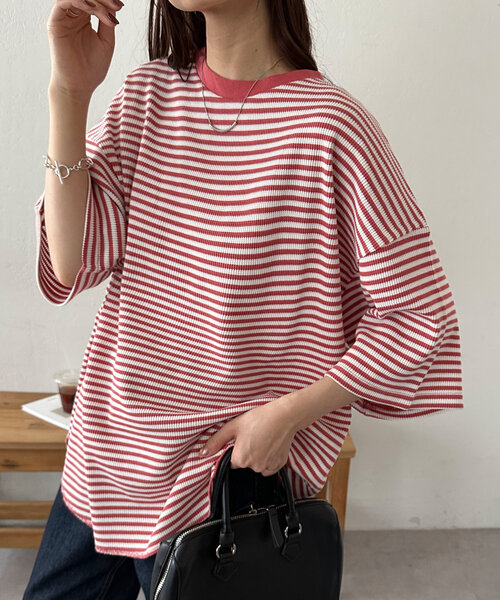 tシャツ 半袖 「24色展開」ワッフル半袖Tシャツ「WEB限定」 レディース | Discoat | 24