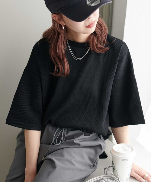 tシャツ 半袖 「24色展開」ワッフル半袖Tシャツ「WEB限定」 レディース | Discoat | 05