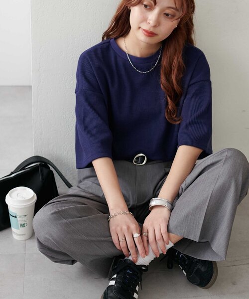 tシャツ 半袖 「24色展開」ワッフル半袖Tシャツ「WEB限定」 レディース | Discoat | 32