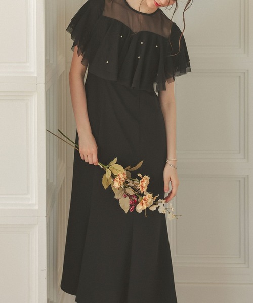 Dorry Doll パールラッフルドレス　Mサイズ　結婚式　パーティードレス パールラッフルドレス | DorryDoll