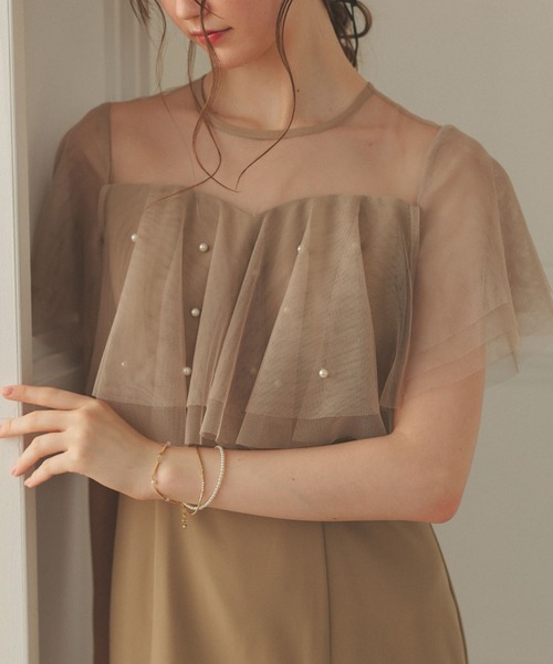 Dorry Doll パールラッフルドレス　Mサイズ　結婚式　パーティードレス パールラッフルドレス | DorryDoll