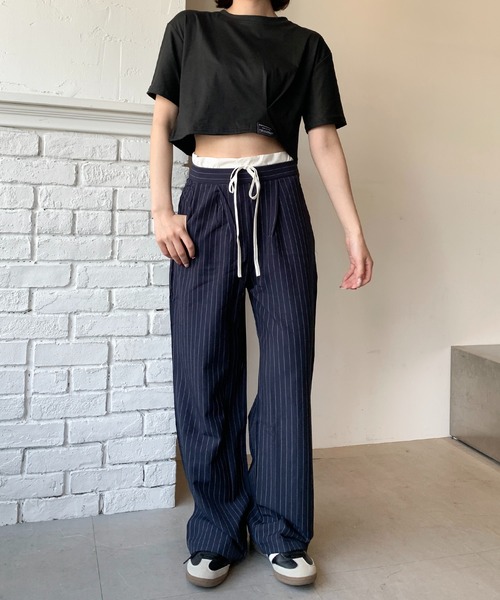 生まれのブランドで STUSSY ストライプパンツ イージー