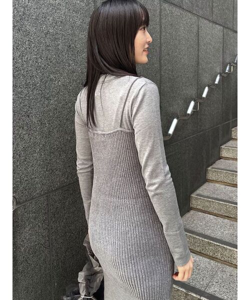 LAGUNAMOON（ラグナムーン） ワンピース ベロアライクレイヤードニット