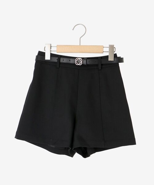黒 ベルト付きショートパンツ MAJESTIC LEGON パンツ ベルト付きショートパンツ レディース