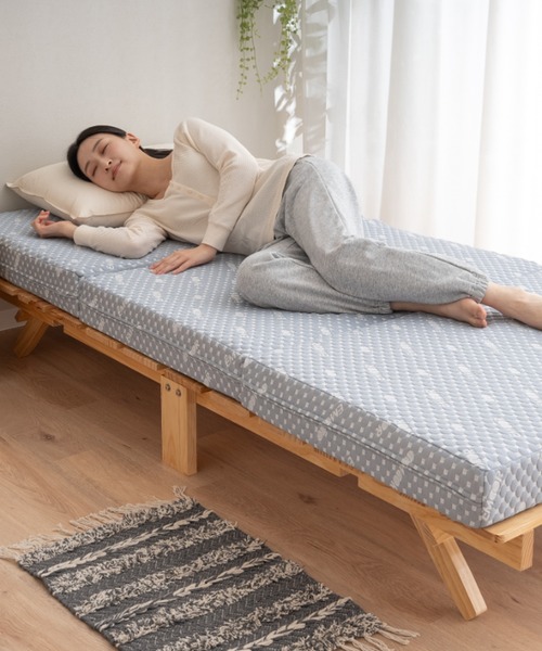 EMOOR（エムール） 家具 予約品 折りたためる天然木スノコベッド OSMOS