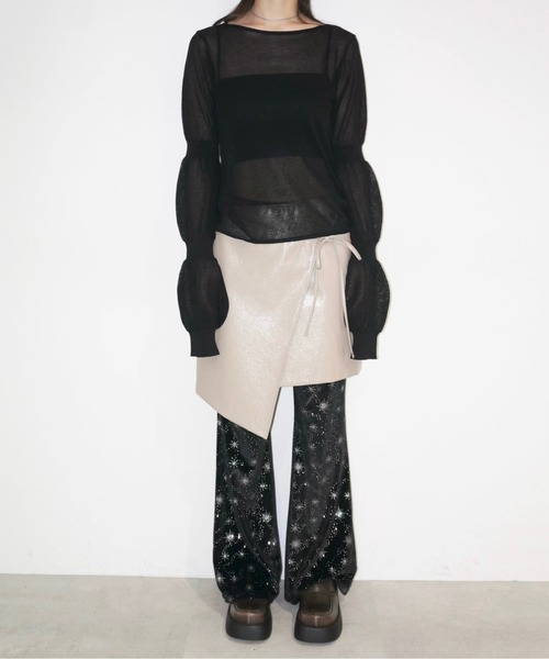 RE ARRIVAL/再入荷 musubore パンツ velours leggings PT / ベロアフレアパンツ パンツ