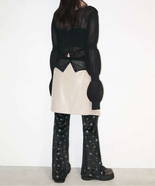 musubore パンツ velours leggings PT / ベロアフレアパンツ