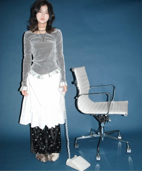新品 musubore ベロア フレアパンツ セール】velours leggings PT / ベロアフレアパンツ（その他