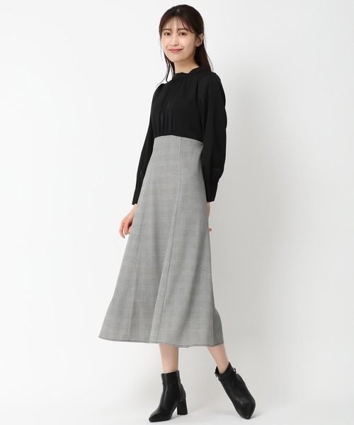 MISCH MASCH ワンピース 2024秋冬新作ドッキングフレア
