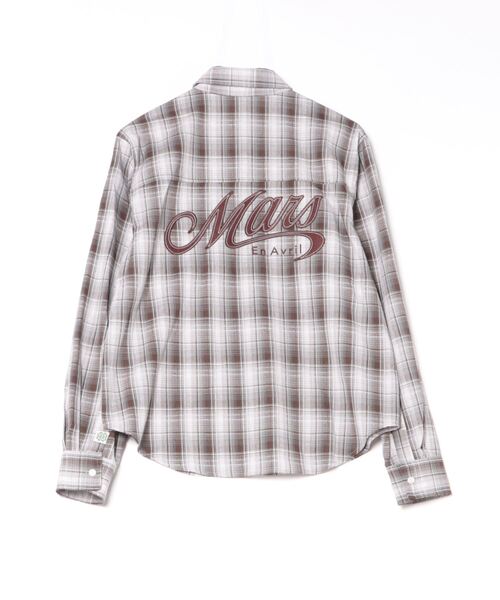 ブラウス シャツ Mars en Avril ロゴパッチチェックシャツ レディース Mars en Avril ブラウス シャツ ロゴパッチチェックシャツ