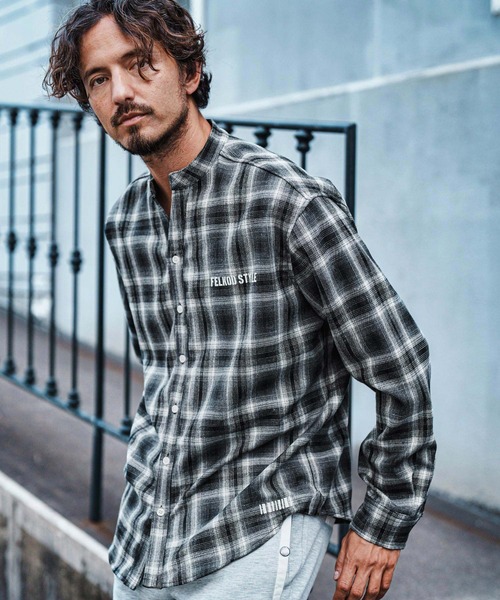 felkod（フィルコッド） シャツ ms5832-Flannel Check Band Collar