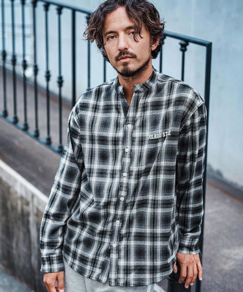 felkod（フィルコッド） シャツ ms5832-Flannel Check Band Collar