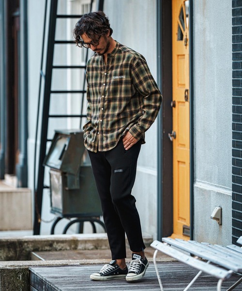 felkod（フィルコッド） シャツ ms5832-Flannel Check Band Collar