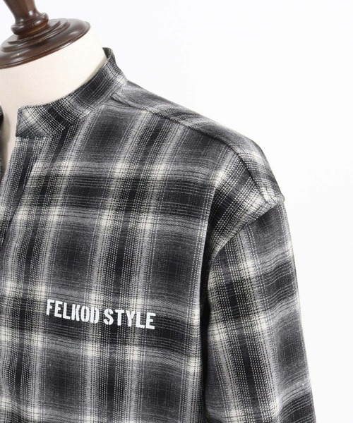 felkod（フィルコッド） シャツ ms5832-Flannel Check Band Collar