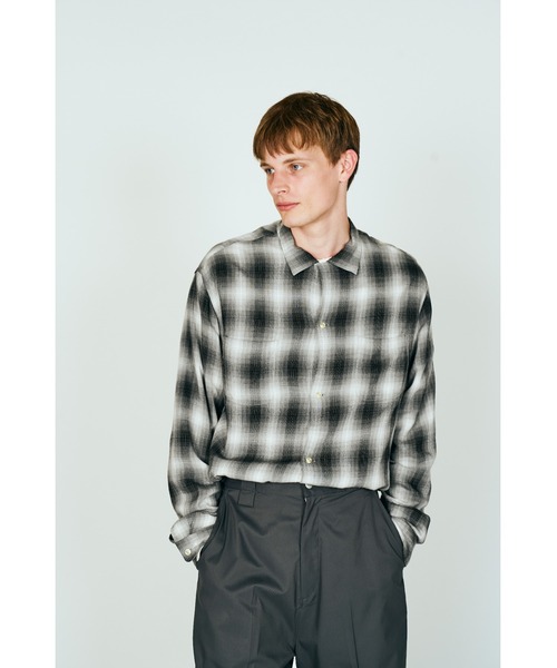 TOWNCRAFT 60s復刻 オンブレチェック オープンカラー 長袖シャツ TOWNCRAFT（タウンクラフト） シャツ 60S LOOP COLLAR SHIRT オンブレ