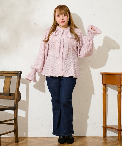 Louiosy ブラウス シャツ 「大きいサイズ」 ベルスリーブ