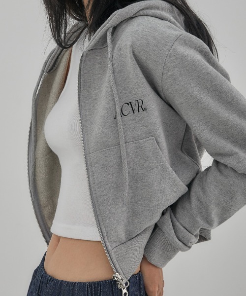 パーカー A'GEM/9 × .kom「ACOVER/オコボ」Crop Two-Way Zip-up Hoodie/クロップ２WYAジップアップパーカ A'GEM/9 × .kom『ACOVER/オコボ』Crop Two-Way Zip-up Hoodie