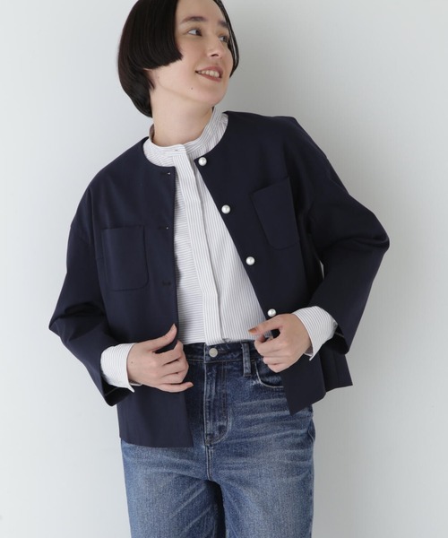 お値下げ　美品　Theory パッチポケット ジャケット ブルゾン ネイビー WEB限定/OUTLET】【RBC】【春夏】2釦ジャケット/ネイビー/パッチ